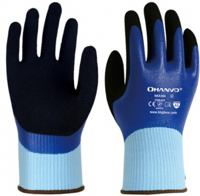  NKX384Q Nitril Tam Kapl� Q Takviye Kesilme Diren�li Eldiven - Lacivert