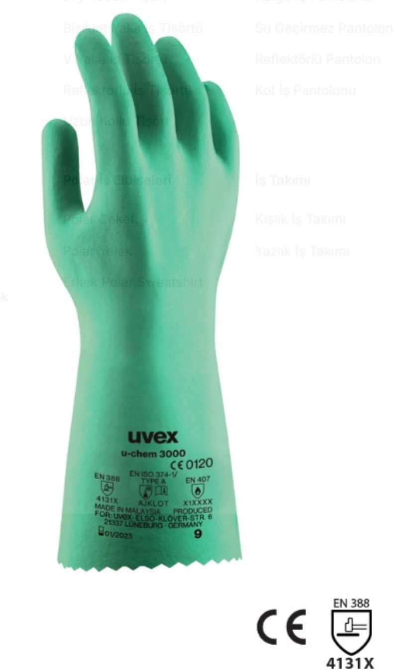 UVX 60961 Uvex U-Chem 3000 Kimyasallara Kar�� Koruyucu Eldiven